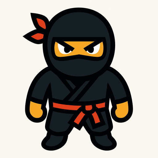 ninja 2d updown.
In-Game asset.  2d.  High contrast.  No shadows