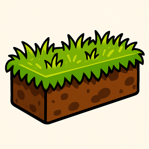 Que sea un un bloque alargado dd pasto.
In-Game asset.  2d.  High contrast.  No shadows