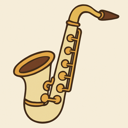 Saxophone in professor Layton game style.
In-Game asset.  2d.  High contrast.  No shadows