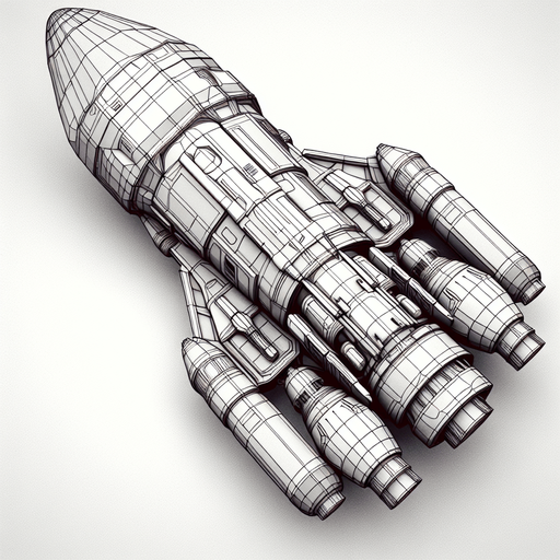 a spacex starshiip rocket.
Single Game Texture. In-Game asset. 2d. Blank background. High contrast. No shadows.