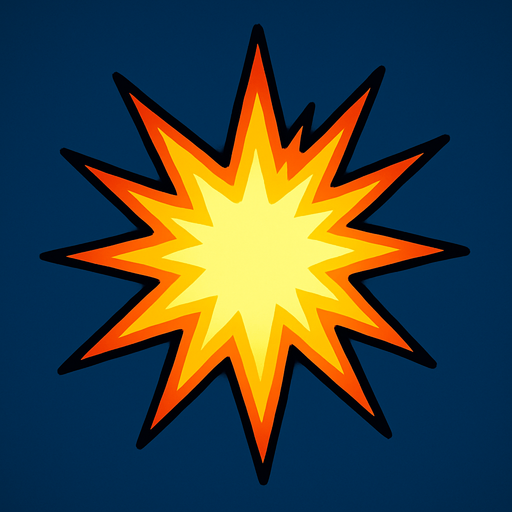 Yıldız patlama parlak.
In-Game asset.  2d.  High contrast.  No shadows