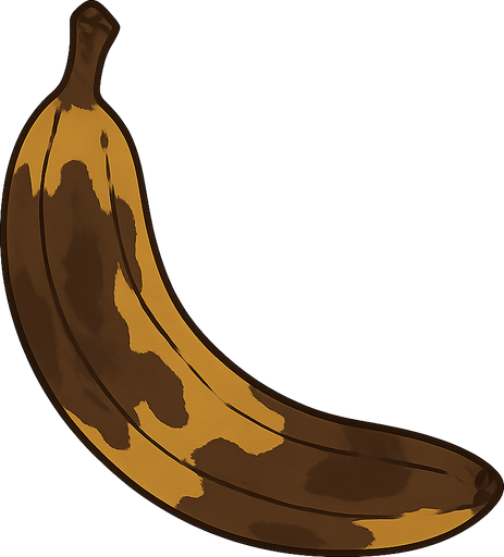 rotten banana. No background. Transparent background. Blank background. No shadows. 2d. In-Game asset. flat