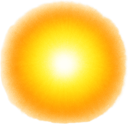 A radial gradient burst texture

```
- Center: Pure white (#FFFFFF) at 100% opacity
- 25% radius: Bright yellow (#FFFF88) at 90% opacity  
- 50% radius: Orange (#FFAA00) at 60% opacity
- 75% radius: Light orange (#FF6600) at 20% opacity
- Edge: Transparent (0% opacity)
- Shape: Perfect circle with soft, feathered edges
- No hard boundaries - everything should blend smoothly.
In-Game asset.  2d.  High contrast.  No shadows