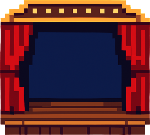 stage pixel art.
In-Game asset.  2d.  High contrast.  No shadows