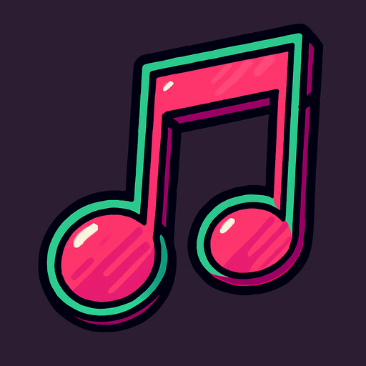 nota musical.
In-Game asset.  2d.  High contrast.  No shadows