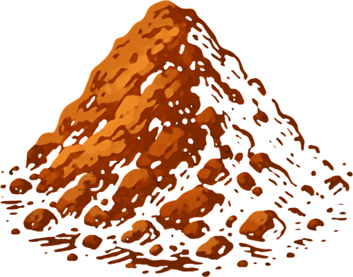 tierra amontonada.
In-Game asset.  2d.  High contrast