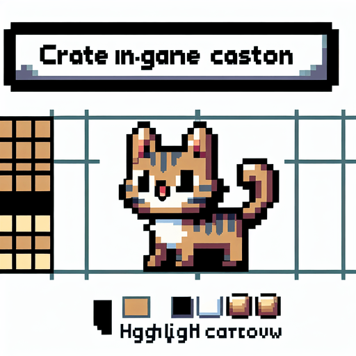 8-bit. Cartoon. Funny. Stray cat. In game asset. No background. No shadow. High quality. Single Game Texture. In-Game asset. 2d. Blank background. High contrast. No shadows.