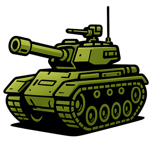 Military Tank.
In-Game asset.  2d.  High contrast.  No shadows