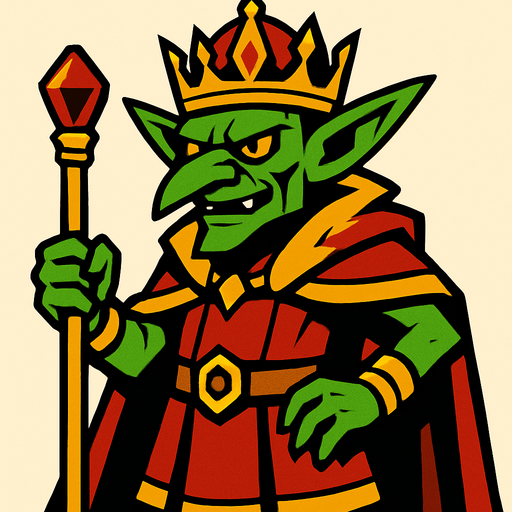 goblin emperor.
In-Game asset.  2d.  High contrast.  No shadows