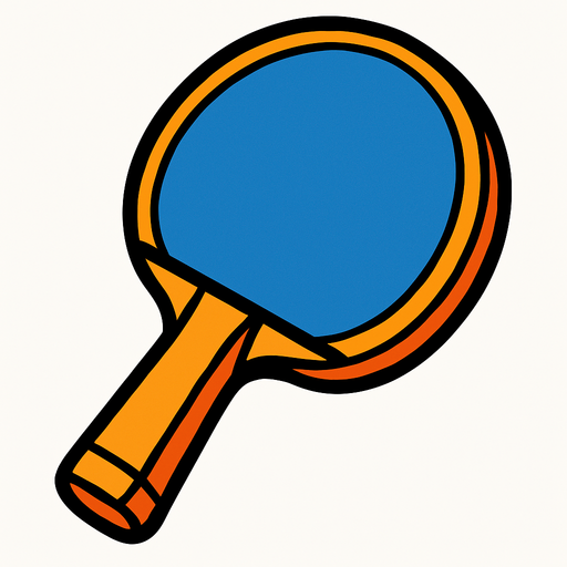 Raquette de ping pong ia.
In-Game asset.  2d.  High contrast.  No shadows