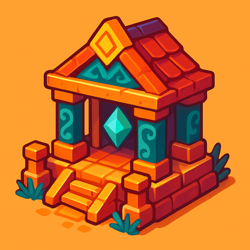 Tempale of fantasy games.
In-Game asset.  2d.  High contrast.  No shadows