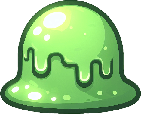 Un slime verde RPG con estilo suave y simple.
Single Game Texture.  In-Game asset.  2d.  Blank background.  High contrast.  No shadows