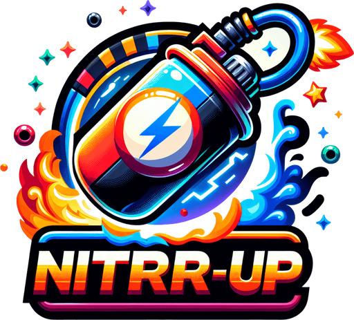 I need a 2D Nitro Boost asset for my street racing game on the UPIT FRVR platform. Please provide:

A Nitro item/power-up icon (e.g., a glowing canister, fuel bottle, or energy orb)

An optional nitro flame trail effect (to show speed burst behind the car when nitro is activated)

Asset Requirements:

Bright, high-energy colors (like blue, orange, or electric white)

Should look exciting and clearly indicate a speed power-up

Sized appropriately to place on the road for pickup or to attach behind the car when used

Style should match a fun and fast-paced 2D racing game.
Single Game Texture.  In-Game asset.  2d.  Blank background.  High contrast.  No shadows