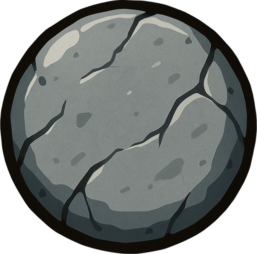 Yuvarlak taş.
In-Game asset.  2d.  High contrast.  No shadows