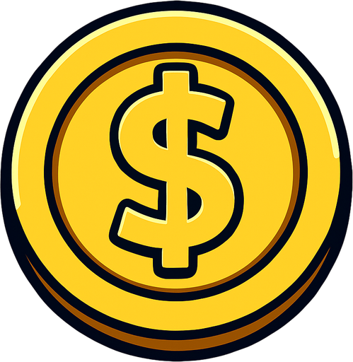 Coin.
In-Game asset.  2d.  High contrast.  No shadows