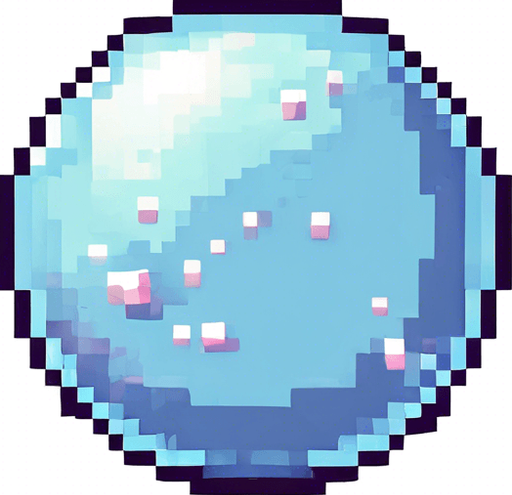 This bubble but with a pixel effect that is has just popped