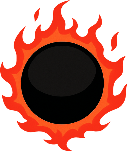black orb with red aura.
In-Game asset.  2d.  High contrast.  No shadows