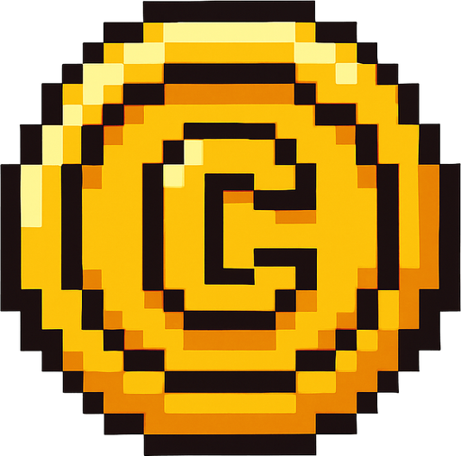 coin pixelart.
In-Game asset.  2d.  High contrast.  No shadows