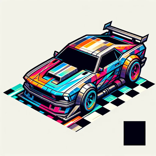 Car.
Single Game Texture.  In-Game asset.  2d.  Blank background.  High contrast.  No shadows