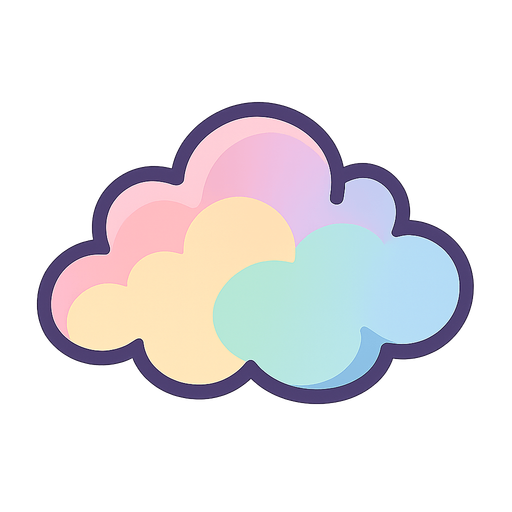 nuage pastel.
In-Game asset.  2d.  High contrast.  No shadows