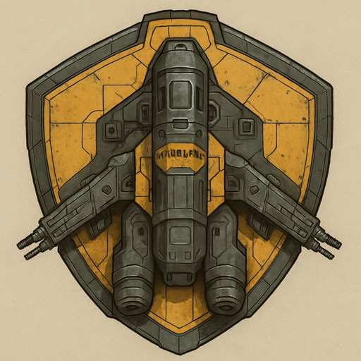 Shielded Vanguard spaceship top view.
