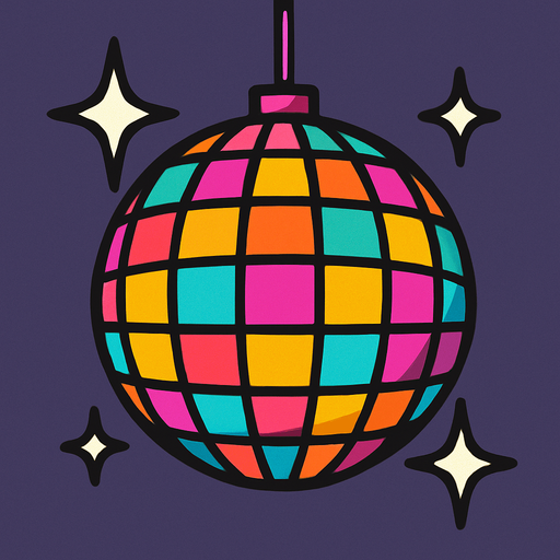 disco ball.
In-Game asset.  2d.  High contrast.  No shadows
