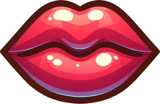 cartoon lips.
Single Game Texture.  In-Game asset.  2d.  Blank background.  High contrast.  No shadows