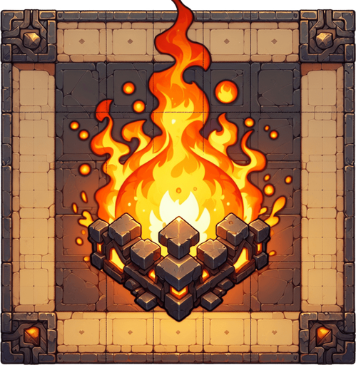 fire boaster.
Single Game Texture.  In-Game asset.  2d.  Blank background.  High contrast.  No shadows