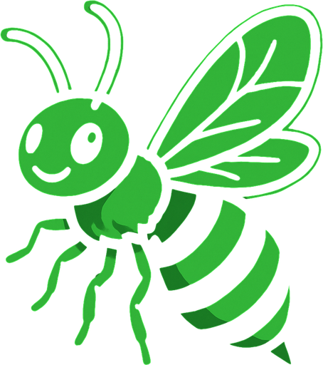 Abeille verte.
In-Game asset.  2d.  High contrast.  No shadows