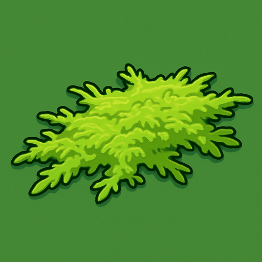light green moss.
In-Game asset.  2d.  High contrast.  No shadows
