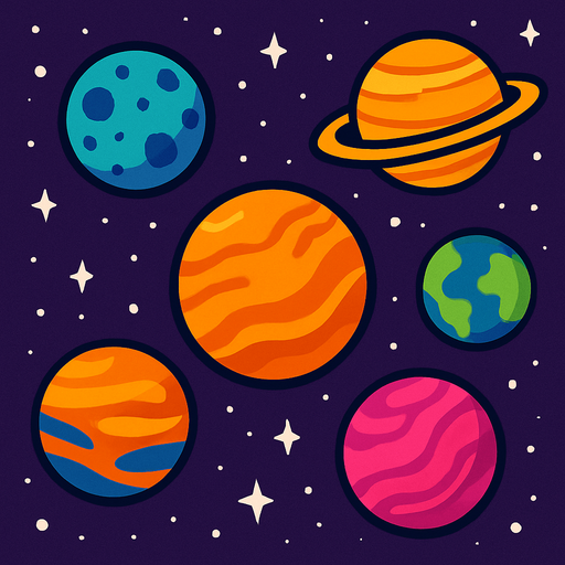 Image with planets in background.
In-Game asset.  2d.  High contrast.  No shadows