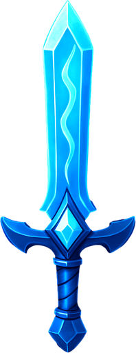 espada azul con destellos.
In-Game asset.  2d.  High contrast.  No shadows