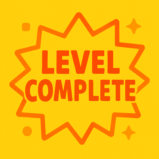 level complete background.
In-Game asset.  2d.  High contrast.  No shadows