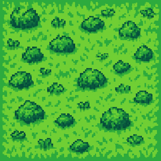 arazi pxelart sadece yeşillikle dolu.
In-Game asset.  2d.  High contrast.  No shadows