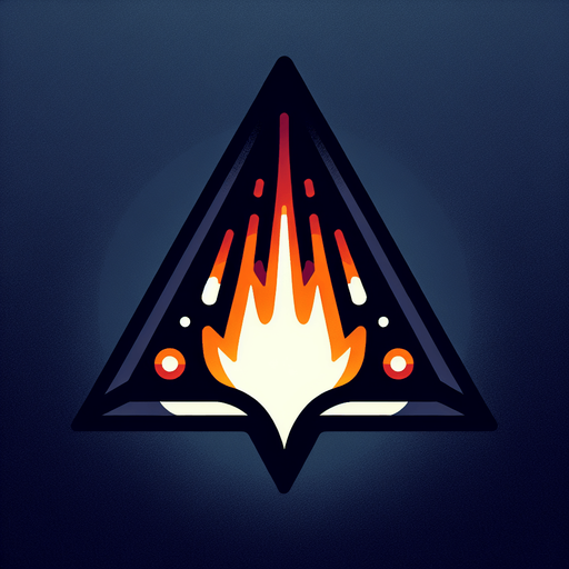 Triangle plasma bullet. Glowing. Pointing down. Dark outline.
Single Game Texture. In-Game asset. 2d. Blank background. High contrast. No shadows.