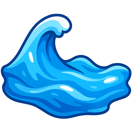 water, 3d, yazısız.
In-Game asset.  2d.  High contrast.  No shadows