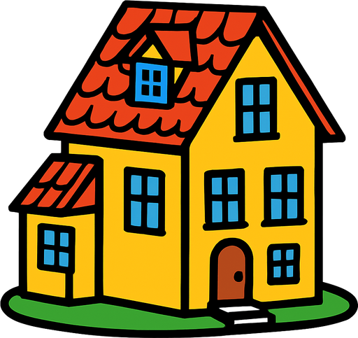 house.
In-Game asset.  2d.  High contrast.  No shadows