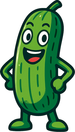 cucumber human.
In-Game asset.  2d.  High contrast.  No shadows