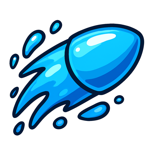 water bullet.
In-Game asset.  2d.  High contrast.  No shadows