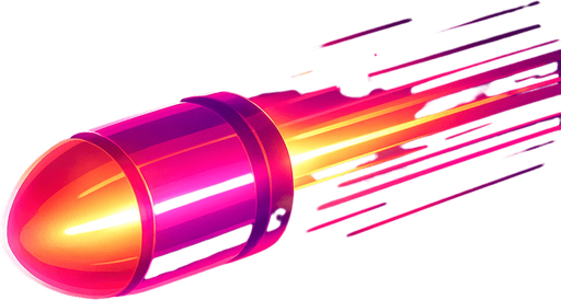Fullscreen modern App Store art style with futuristic laser bullet, 16:9, high definition. No text captions!