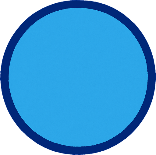 crea la imagen de un circulo azul simple y contorno azul fuerte.
In-Game asset.  2d.  High contrast.  No shadows