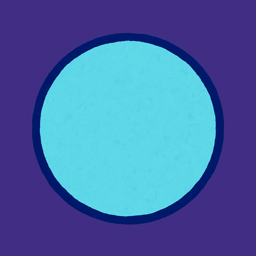 Mavi pastel renkli daire.
In-Game asset.  2d.  High contrast.  No shadows