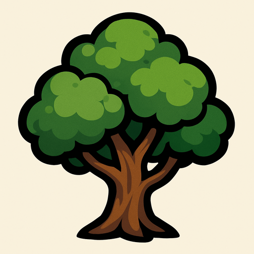 tree.
In-Game asset.  2d.  High contrast.  No shadows