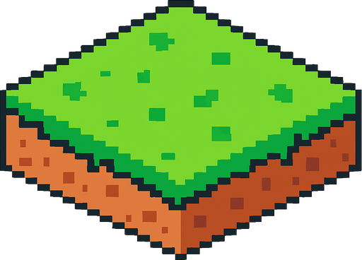 parsela de pixeles.
In-Game asset.  2d.  High contrast.  No shadows