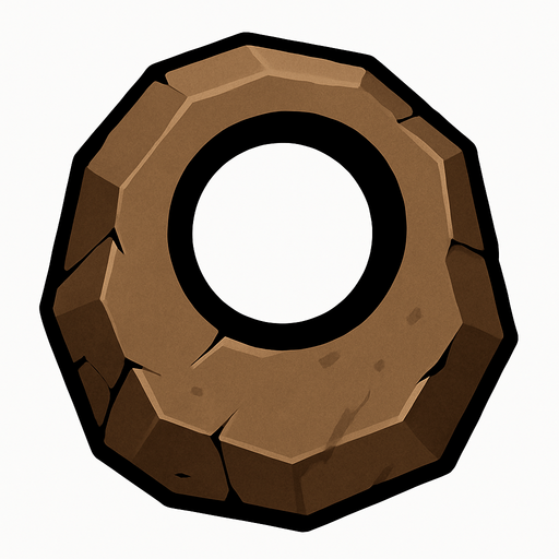 Pierre élémentaire vide.
In-Game asset.  2d.  High contrast.  No shadows