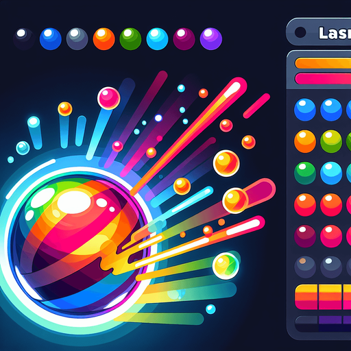 Multi colored laser ball. Bubble shooter game. Powerup ball.
Single Game Texture. In-Game asset. 2d. Blank background. High contrast. No shadows.
