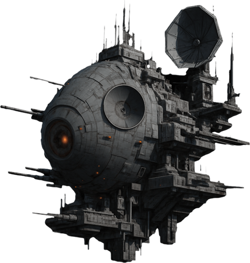 Uzay savaş istasyonu - Gerçekçi.
In-Game asset.  High contrast.  No shadows