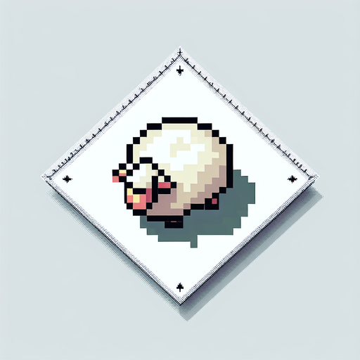 top down view of a pixel art sheep.
Single Game Texture.  In-Game asset.  2d.  Blank background.  High contrast.  No shadows