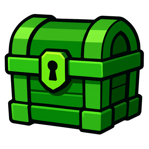 Green box.
In-Game asset.  2d.  High contrast.  No shadows