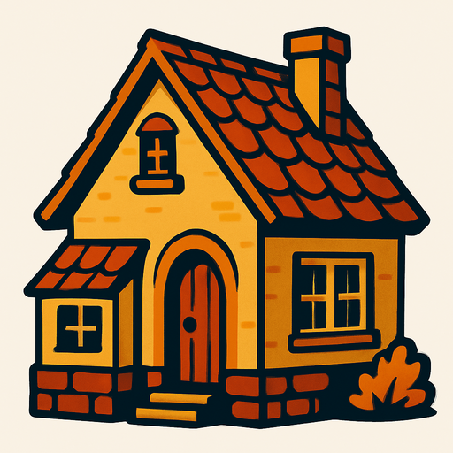 house.
In-Game asset.  2d.  High contrast.  No shadows